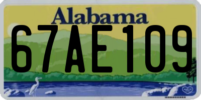 AL license plate 67AE109