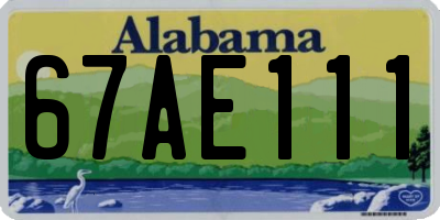 AL license plate 67AE111