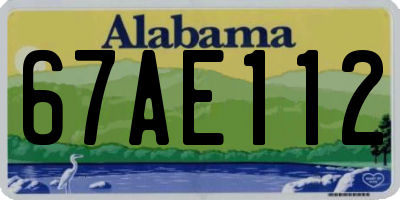 AL license plate 67AE112