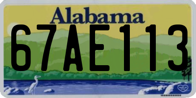 AL license plate 67AE113
