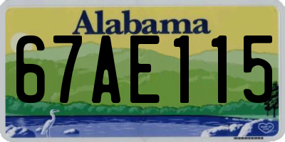 AL license plate 67AE115