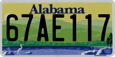 AL license plate 67AE117