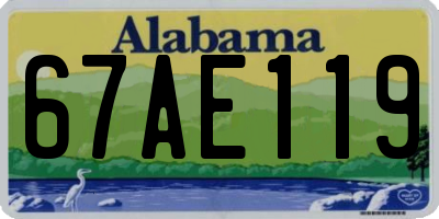 AL license plate 67AE119