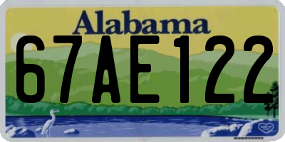 AL license plate 67AE122