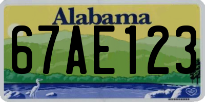AL license plate 67AE123