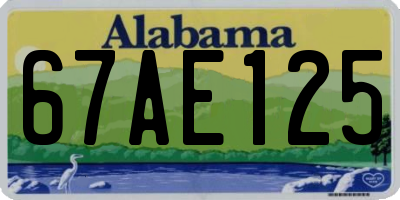 AL license plate 67AE125