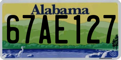 AL license plate 67AE127
