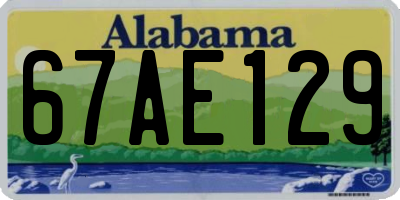 AL license plate 67AE129
