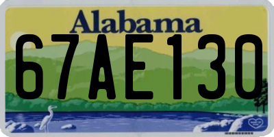 AL license plate 67AE130