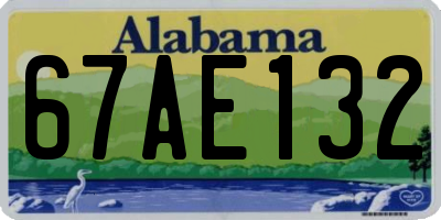 AL license plate 67AE132