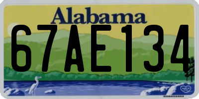 AL license plate 67AE134