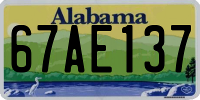 AL license plate 67AE137