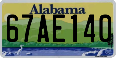 AL license plate 67AE140