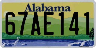 AL license plate 67AE141
