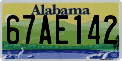 AL license plate 67AE142