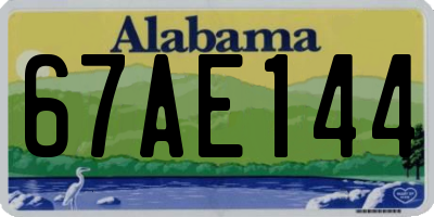 AL license plate 67AE144
