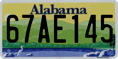 AL license plate 67AE145
