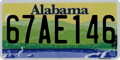 AL license plate 67AE146