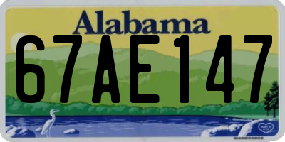 AL license plate 67AE147