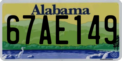 AL license plate 67AE149