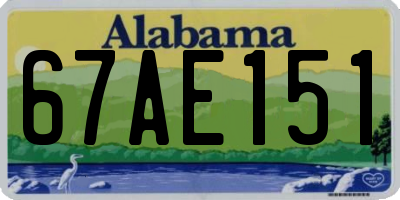 AL license plate 67AE151
