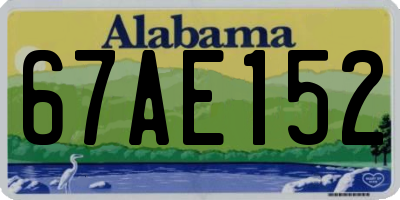 AL license plate 67AE152