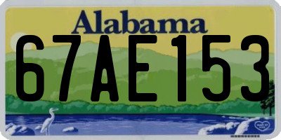 AL license plate 67AE153