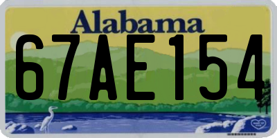 AL license plate 67AE154