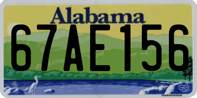 AL license plate 67AE156
