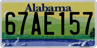 AL license plate 67AE157