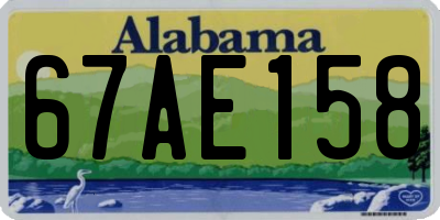 AL license plate 67AE158