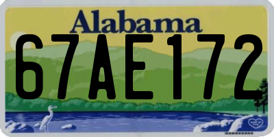 AL license plate 67AE172