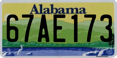 AL license plate 67AE173