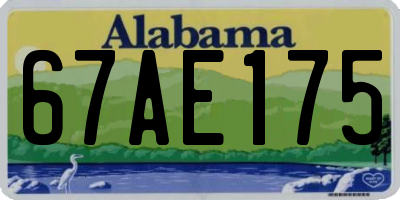 AL license plate 67AE175