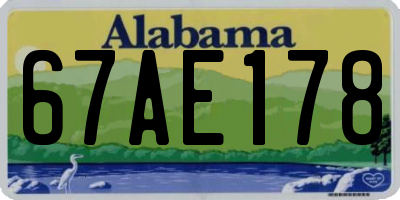 AL license plate 67AE178