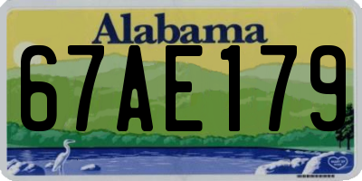 AL license plate 67AE179