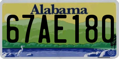 AL license plate 67AE180