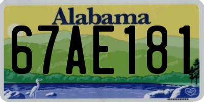 AL license plate 67AE181