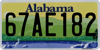 AL license plate 67AE182