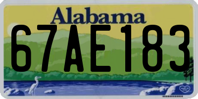 AL license plate 67AE183