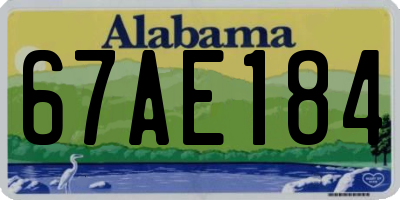 AL license plate 67AE184