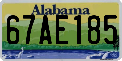 AL license plate 67AE185