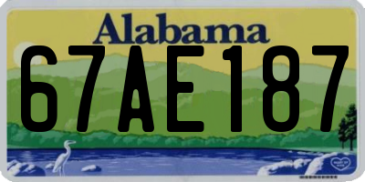 AL license plate 67AE187