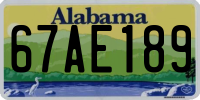 AL license plate 67AE189