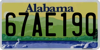 AL license plate 67AE190