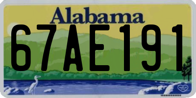AL license plate 67AE191