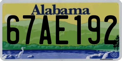 AL license plate 67AE192