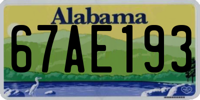 AL license plate 67AE193
