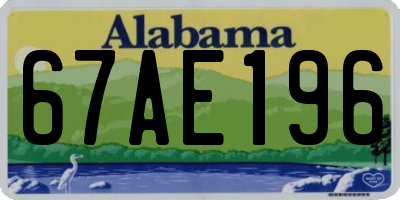 AL license plate 67AE196