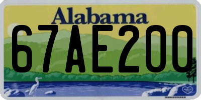 AL license plate 67AE200